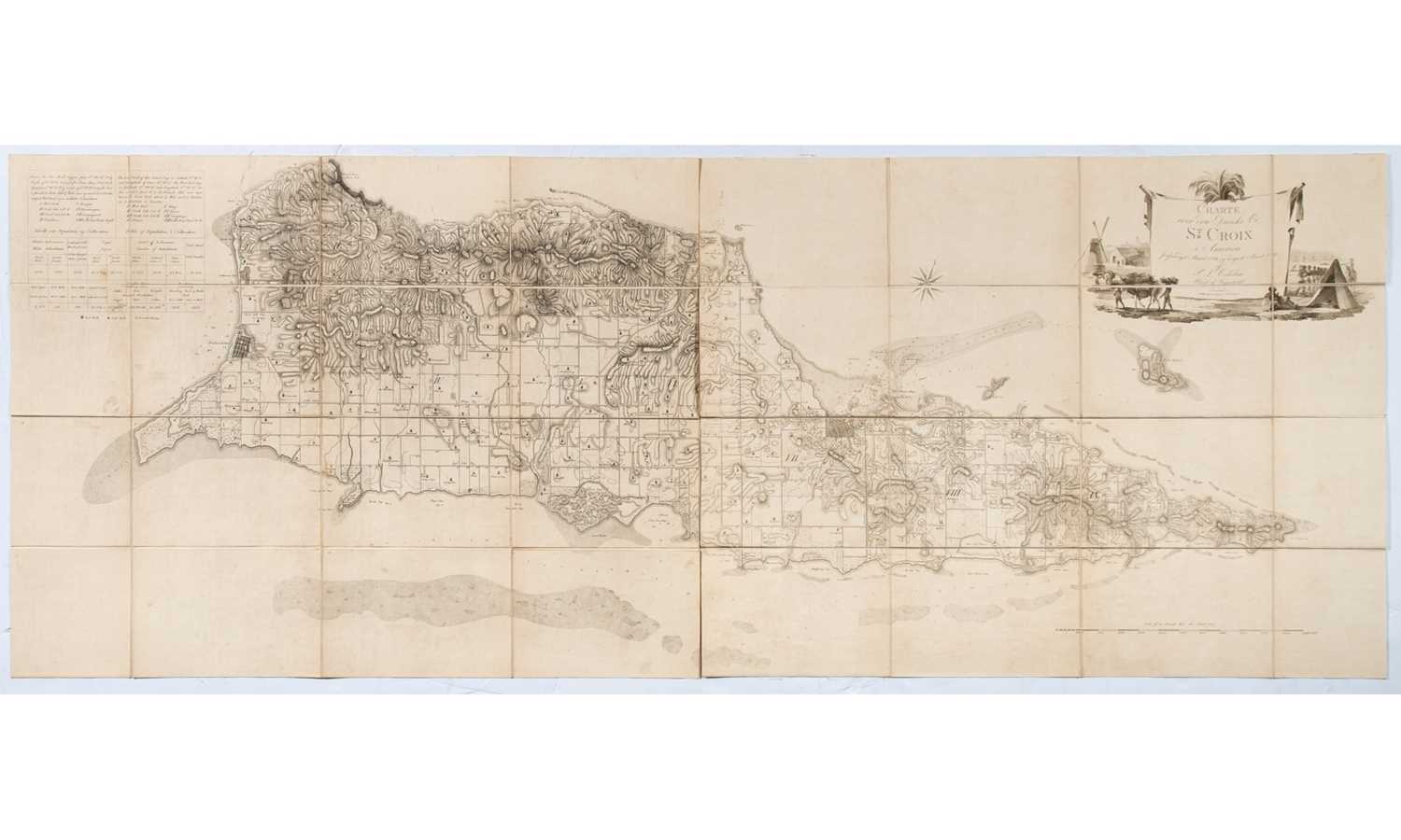 Lot 178 - Important early map of St. Croix in the Virgin Islands