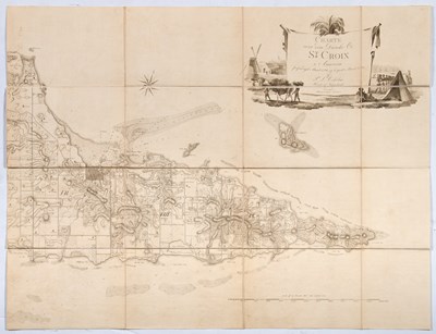 Lot 178 - Important early map of St. Croix in the Virgin Islands