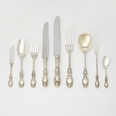 Lot 214 - Wallace Sterling Silver "Lucerne" Pattern Flatware Service