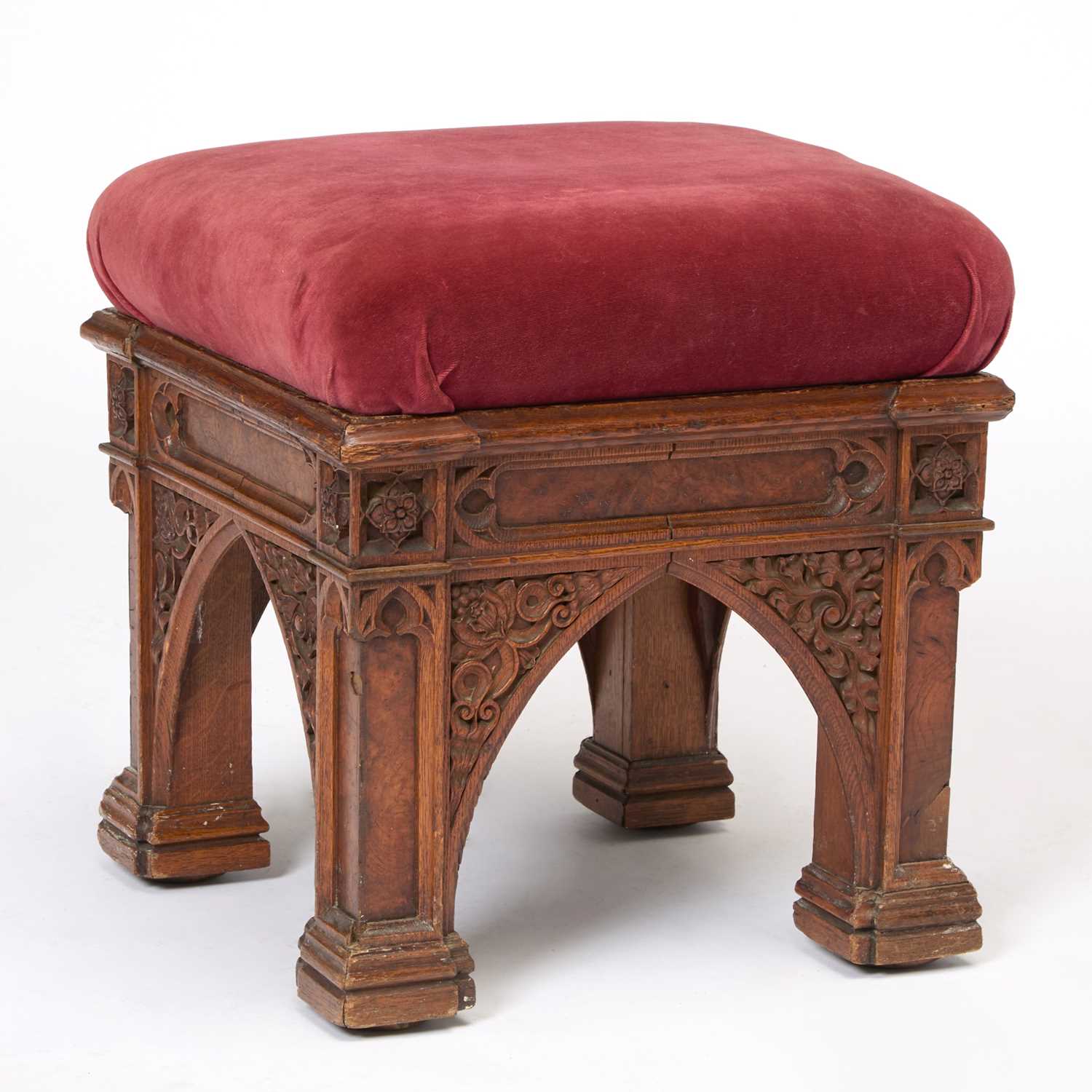 Lot George IV Carved and Pollarded Oak Stool