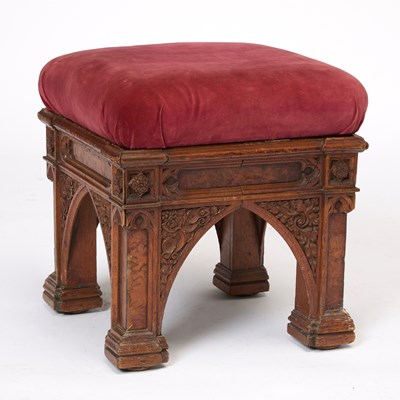 Lot George IV Carved and Pollarded Oak Stool