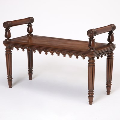 Lot Regency Mahogany Hall Bench