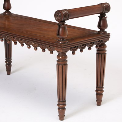 Lot Regency Mahogany Hall Bench