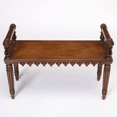 Lot Regency Mahogany Hall Bench