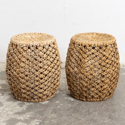 Lot 299 - Pair of Raffia Garden Seats