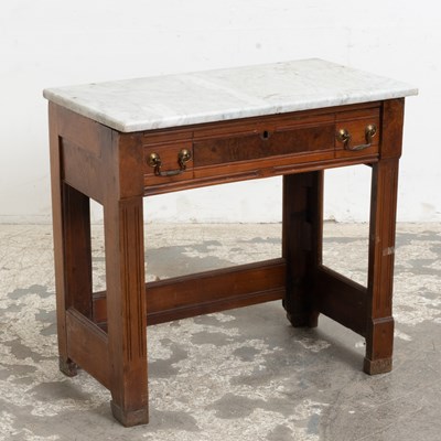 Lot 360 - Empire Style Mahogany Marble Top Side Table
