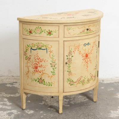 Lot 349 - Italian Neoclassical Style Painted Demilune Cabinet