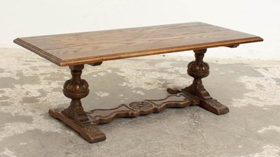 Lot 363 - English Style Carved Mahogany Low Table