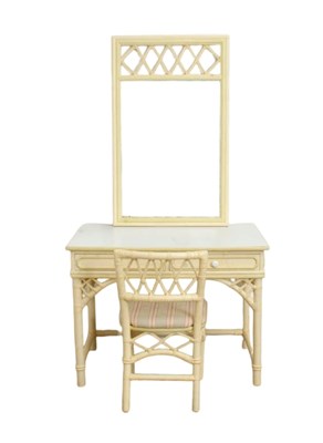 Lot 367 - Painted Faux Bamboo Vanity Set