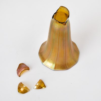 Lot 259 - Tiffany Studios Bronze and Favrile Glass Twelve-Light Pond Lily Lamp