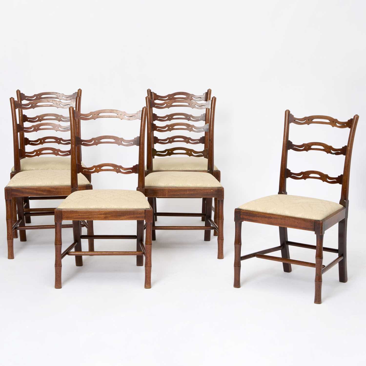 Lot Set of Six George III Mahogany Fiddle Back Side Chairs