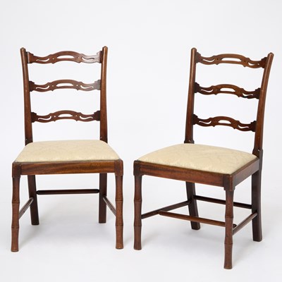 Lot Set of Six George III Mahogany Fiddle Back Side Chairs