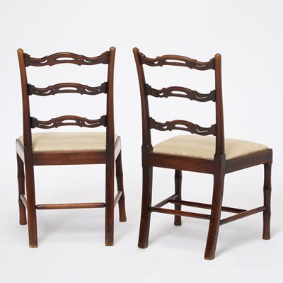 Lot Set of Six George III Mahogany Fiddle Back Side Chairs