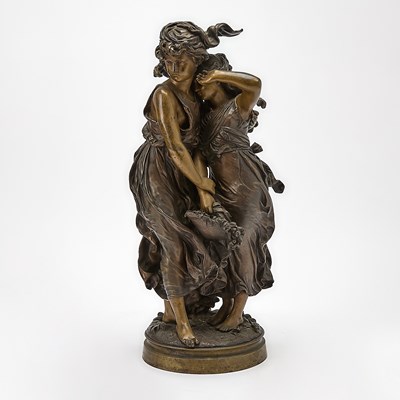 Lot 253 - Hippolyte Francois Moreau 'Consolation' Patinated Bronze Sculpture