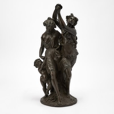 Lot 176 - Edmond Louis Auguste Leveque Bronze Figural Group Entitled "Danseurs"