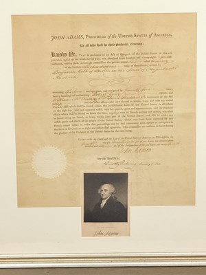 Lot 1 - A John Adams Letter of Marque for a privateering voyage captained by Robert Gray
