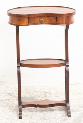 Lot 387 - Louis XVI Style Tulipwood Marquetry Kidney Shaped Table
