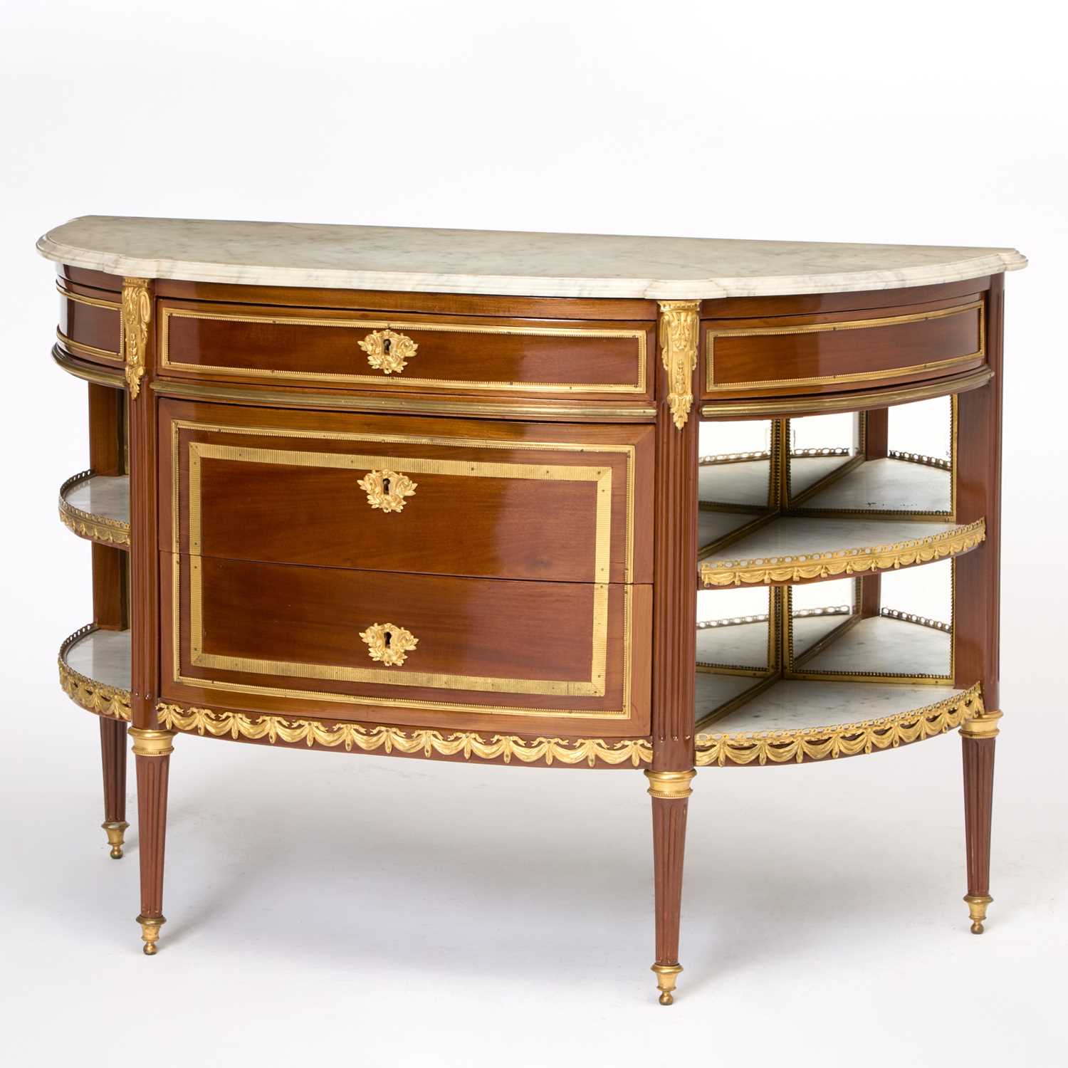 Lot Louis XVI Ormolu Mounted Mahogany Commode a l'Anglaise