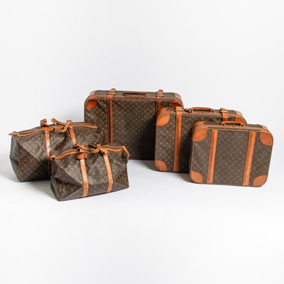 Lot 303 - Group of Five Louis Vuitton Soft Suitcases and Satchels
