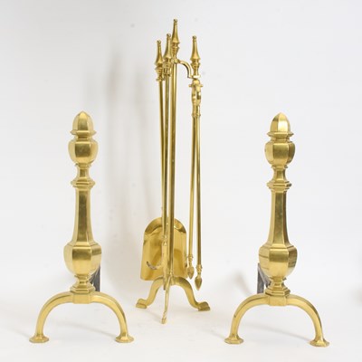 Lot 194 - Pair of Brass Andirons