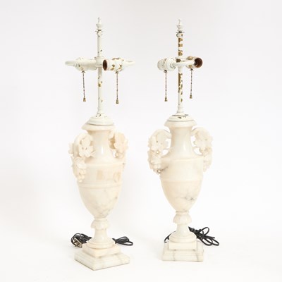 Lot 59 - Pair of Marble Lamps