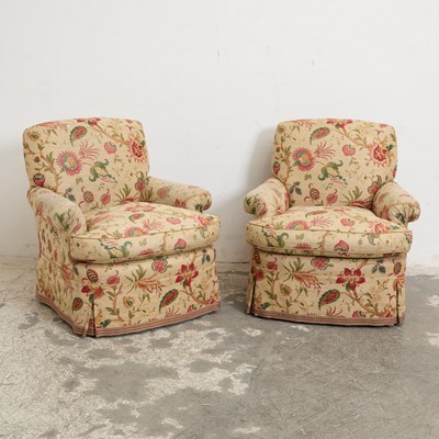 Lot 161 - Pair of Upholstered Club Chairs