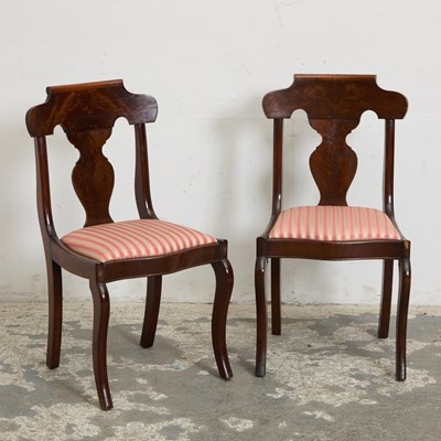 Lot 148 - Pair of American Upholstered Mahogany Side Chairs