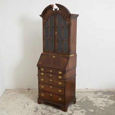 Lot 90 - George I Style Walnut Secretary Bookcase