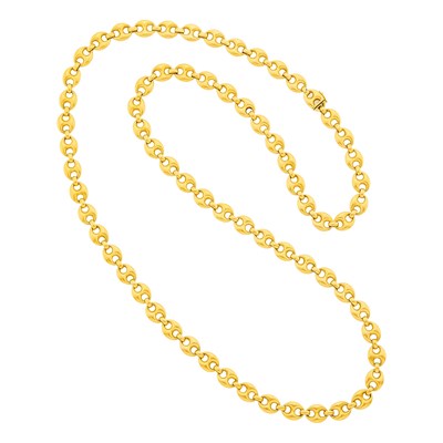 Lot Long Gold Nautical Link Chain Necklace