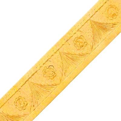 Lot 1124 - Wide Gold Bracelet