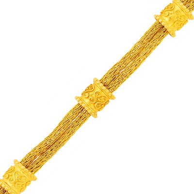 Lot 1032 - Double Strand Braided Gold Mesh Bracelet