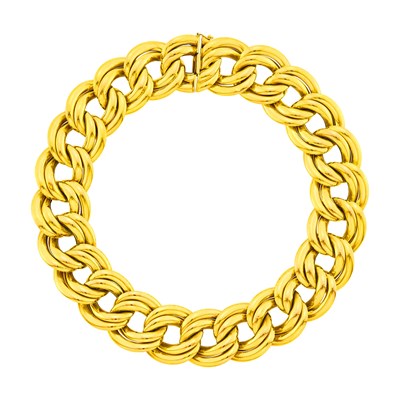 Lot 15 - Wide Gold Double Curb Link Necklace
