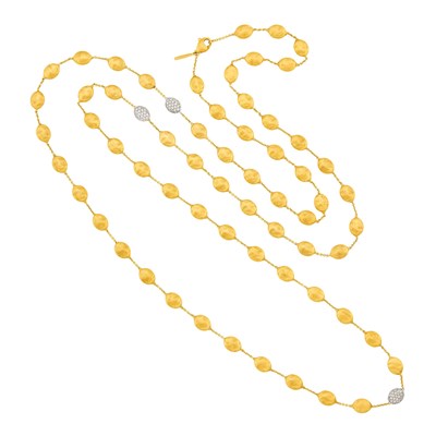 Lot 1113 - Marco Bicego Long Two-Color Gold and Diamond 'Siviglia' Chain Necklace