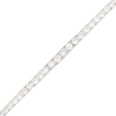 Lot 179 - Platinum and Diamond Straightline Bracelet