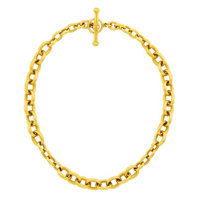 Lot 1168 - Barry Kieselstein-Cord Gold Link Necklace with Toggle Clasp