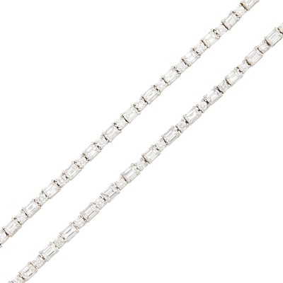 Lot 171 - Pair of Platinum and Diamond Bracelets