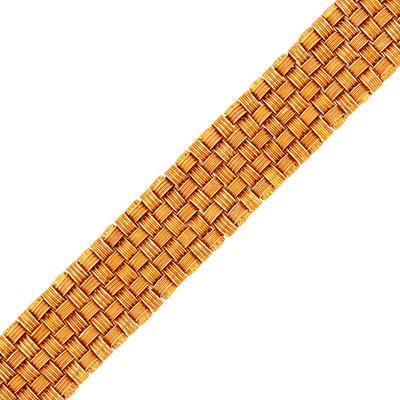 Lot 1116 - Roberto Coin Woven Rose and White Gold and Diamond 'Appassionata' Bracelet