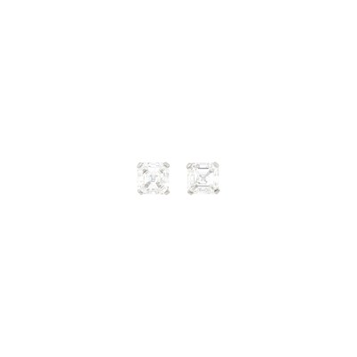 Lot 259 - Pair of Platinum and Diamond Stud Earrings