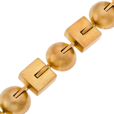 Lot 2250 - Sandra Enterline Vermeil Geometric Link Bracelet