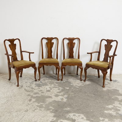Lot 109 - Set of Four Queen Anne Style Dining Chairs