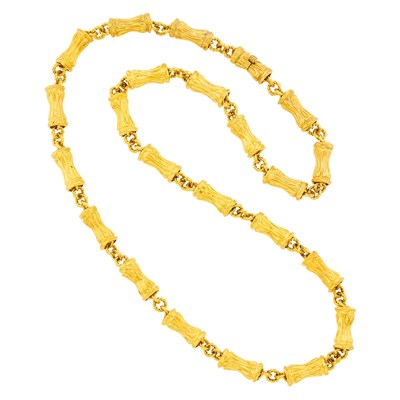 Lot 81 - Tiffany & Co. Long Gold Bamboo Link Necklace