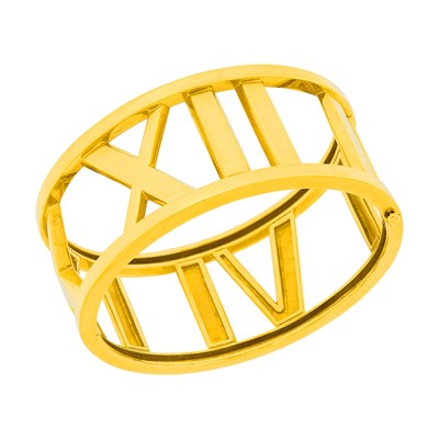 Lot 16 - Tiffany & Co. Gold 'Atlas' Cuff Bangle Bracelet