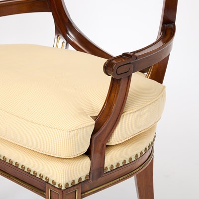 Lot Set of Eight Russian Neoclassical Mahogany Dining Chairs