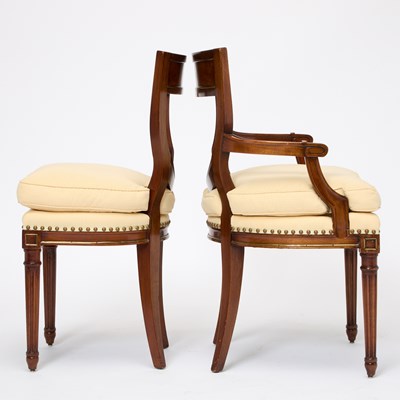 Lot Set of Eight Russian Neoclassical Mahogany Dining Chairs