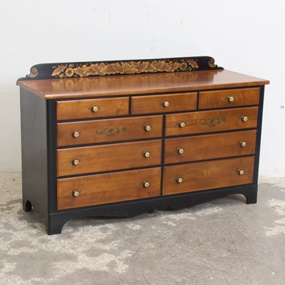 Lot 283 - American Style Paint Decorated Maple Chest of Drawers
