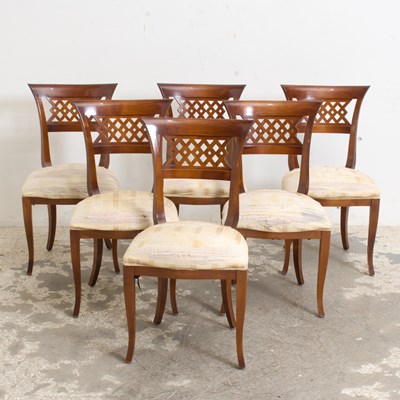 Lot 289 - Set of Six Mahogany Lattice-Back Dining Chairs