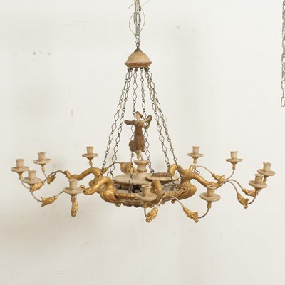 Lot 115 - Git Painted Twelve-Light Chandelier