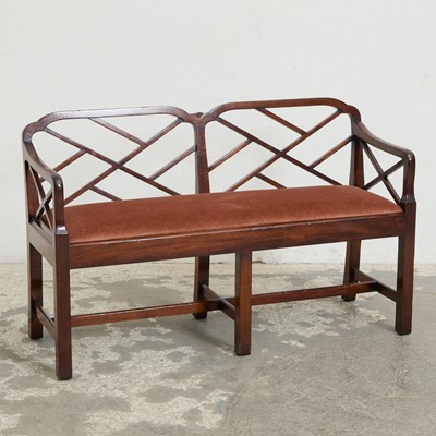 Lot 166 - George III Style Mahogany Double-Chair-Back Bench