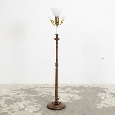 Lot 88 - George III Style Mahogany Candlestick Floor Lamp