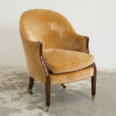 Lot 167 - George III Style Mahogany Upholstered Bergère